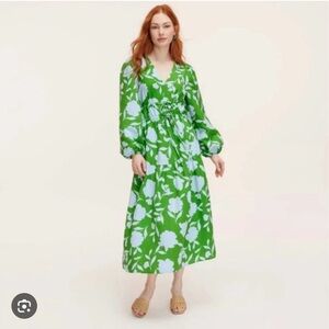 Kate Spade x Target Green and White Floral Long Sleeve Dress
